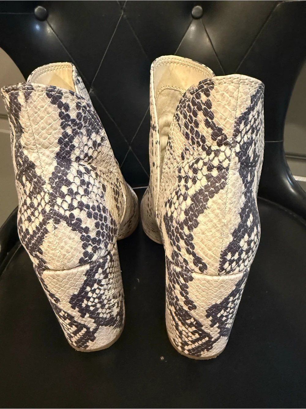 Steve Madden Women’s Snake-Print Pointed Toe Booties - Neutral